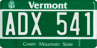 VT license plate ADX541