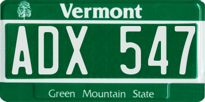 VT license plate ADX547