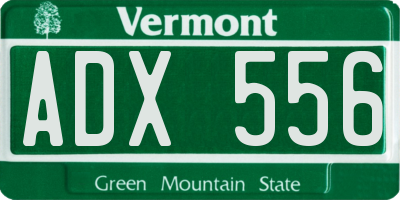 VT license plate ADX556