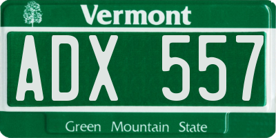 VT license plate ADX557