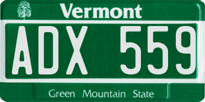 VT license plate ADX559