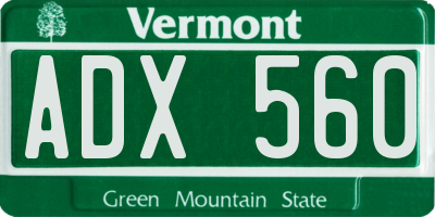 VT license plate ADX560