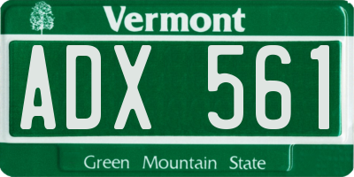 VT license plate ADX561