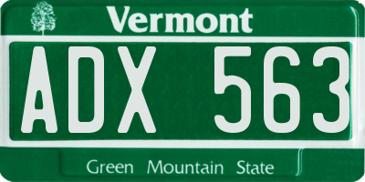 VT license plate ADX563