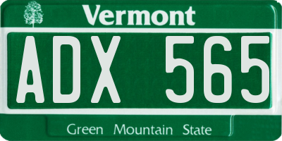 VT license plate ADX565
