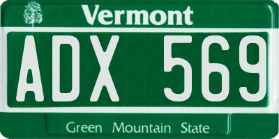 VT license plate ADX569