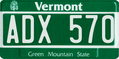 VT license plate ADX570