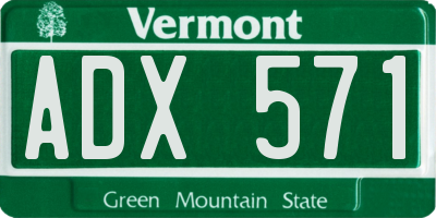 VT license plate ADX571