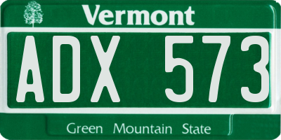 VT license plate ADX573