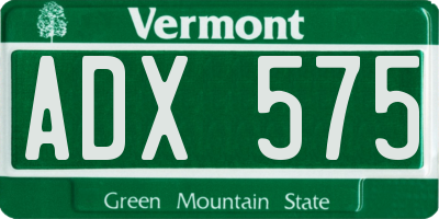 VT license plate ADX575