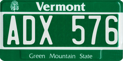 VT license plate ADX576
