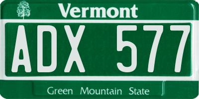 VT license plate ADX577