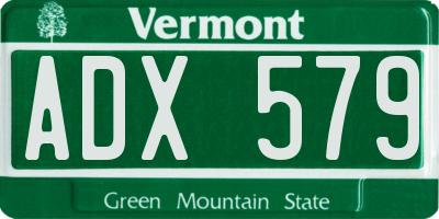 VT license plate ADX579