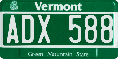 VT license plate ADX588