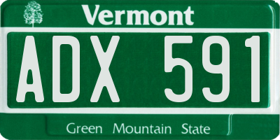 VT license plate ADX591