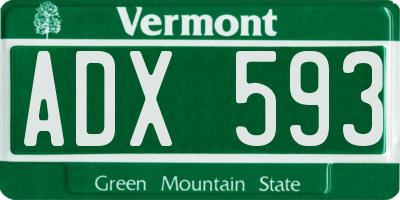 VT license plate ADX593