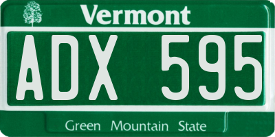 VT license plate ADX595