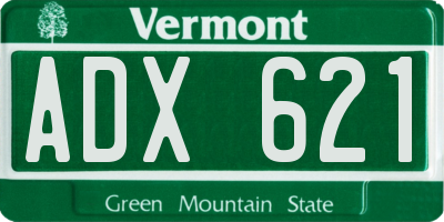 VT license plate ADX621