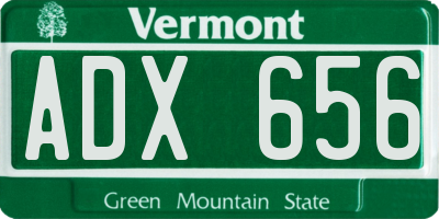 VT license plate ADX656