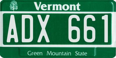 VT license plate ADX661