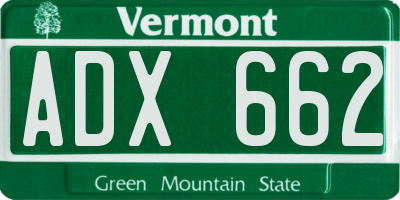 VT license plate ADX662