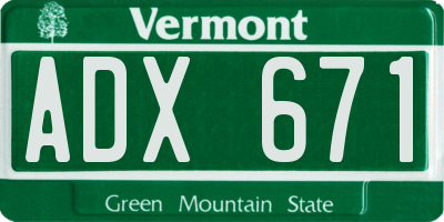 VT license plate ADX671
