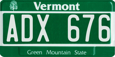 VT license plate ADX676