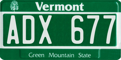VT license plate ADX677