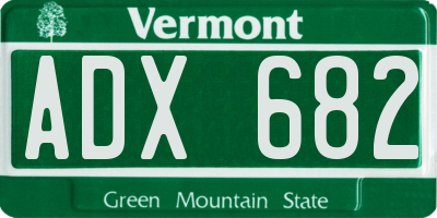 VT license plate ADX682