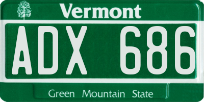 VT license plate ADX686