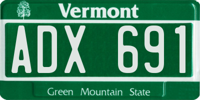 VT license plate ADX691