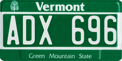VT license plate ADX696