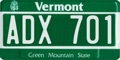 VT license plate ADX701
