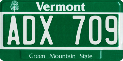 VT license plate ADX709