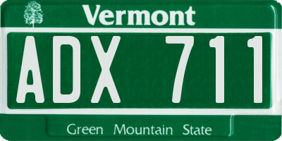 VT license plate ADX711