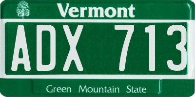 VT license plate ADX713