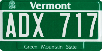 VT license plate ADX717
