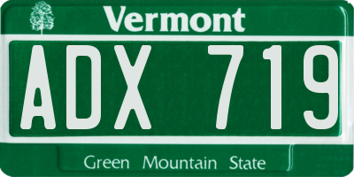 VT license plate ADX719