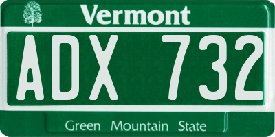 VT license plate ADX732