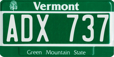 VT license plate ADX737