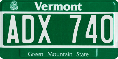 VT license plate ADX740