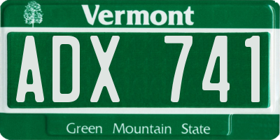 VT license plate ADX741