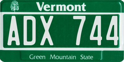VT license plate ADX744