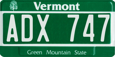 VT license plate ADX747
