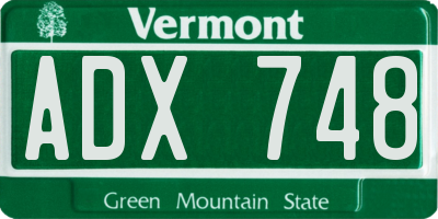 VT license plate ADX748