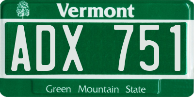 VT license plate ADX751