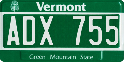 VT license plate ADX755