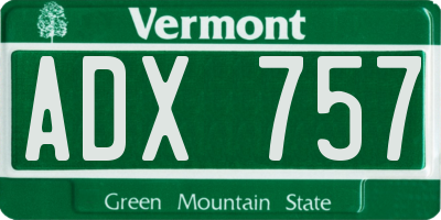 VT license plate ADX757