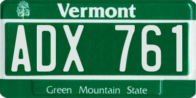 VT license plate ADX761