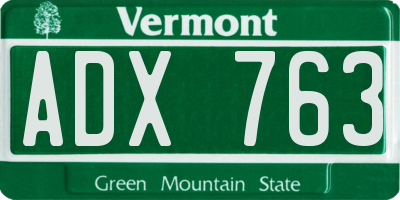 VT license plate ADX763